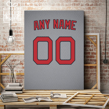 Boston Jersey Custom Canvas Print Wall Art for Boy Girl Men Women Baseball Personalized Canvas Art